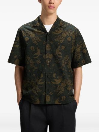 HUGO BOSS Green Logo Print Shirt
