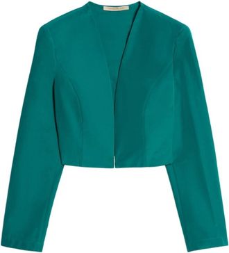 Pennyblack Smaragdgroene Bolero Jas - Dames - Blazers - Groen - M - Katoen - Jassen