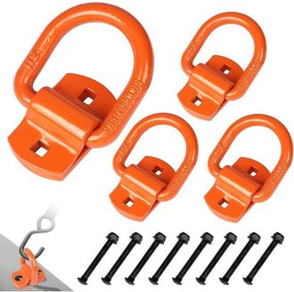 OEM Juego De 4 Ojales De Amarre Resistentes (naranjas), Punto De Tope Atornillable, Anilla En D Con Tornillo, Anclaje Para Remolque, Accesorios Para Remol