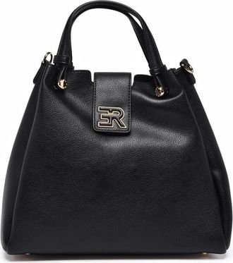 Ermanno Scervino Black Polyurethane Vally Shoulder Bag