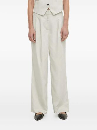 Bruuns Bazaar pinstripe pleated-front trousers - Grey