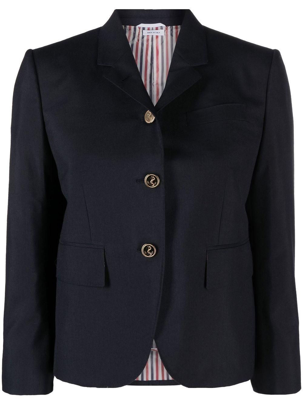 Thom Browne Khaki cotton blend short blazer ab 535,85