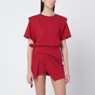 Isabel Marant Cherry-coloured Zelitos cotton T-shirt