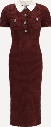 Self Portrait Knit midi Dress with statement buttons Female XS