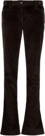 Dolce & Gabbana Bruine Corduroy Flared Broek - Dames - Wijde Broeken - Bruin - S - Katoen - Broeken