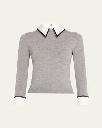 Alice & Olivia Porla Collared Sweater