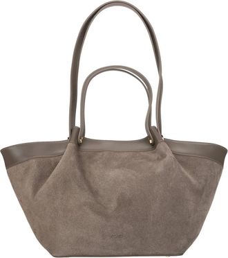 Estro & Luminara Velours Shopper Tas - Dames - Shoppers - Grijs - ONE Size - Tassen