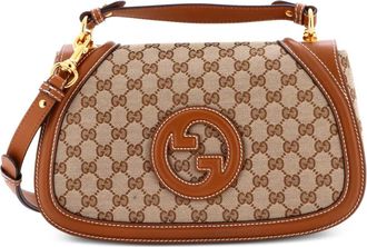 Gucci Blondie NM Top Handle Bag GG Coated Canvas with Leather Medium shoulder bag - Bruin