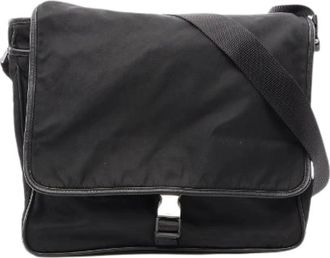 Prada Pre-owned Nylon Saffiano Leather Shoulder Bag V166 - - Pre-owned - Uomo - Nero - ONE SIZE