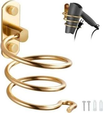 OEM Soporte De Pared De Aluminio Dorado Para Secador De Pelo, Ideal Para Ba&ntilde;o, Hotel O Peluquer&iacute;a