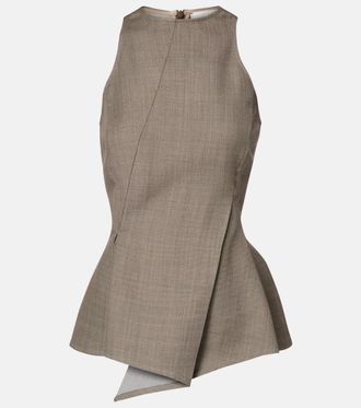 Magda Butrym Asymmetric peplum wool top