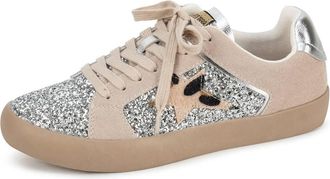 Yellow The Label Womens Chapman Lace-Up Sneaker In Silver
