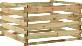 vidaXL Compostador Con Listones Madera Pino Impregnada 120x120x70 Cm Vidaxl
