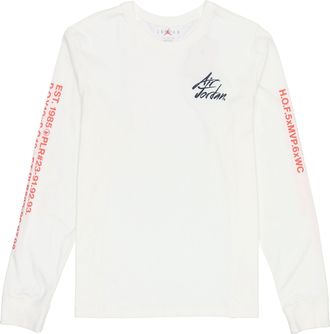 Nike Jordan Air Jordan Embroidered Alphabet Printing Casual Sports Round Neck Long Sleeves White DC6647-100