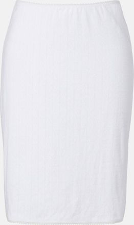 Leset Pointelle cotton midi skirt