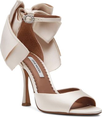 Steve Madden Bougie Ankle Strap Sandal in Ivory Satin at Nordstrom, Size 6.5