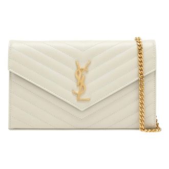 Saint Laurent Wallets & Cardholders, female, White, Size: ONE SIZE Cassandre Wallet Chain