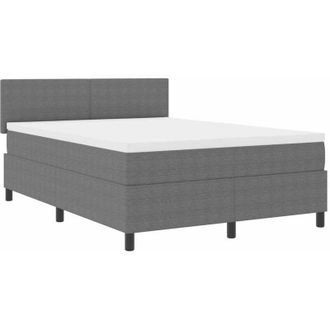 vidaXL Cama Tipo Box Spring Gris Claro Y Blanco. 193 X 144 X 88 Cm Vidaxl