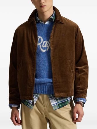 Polo Ralph Lauren Ribfluwelen jack met geborduurd logo - Bruin