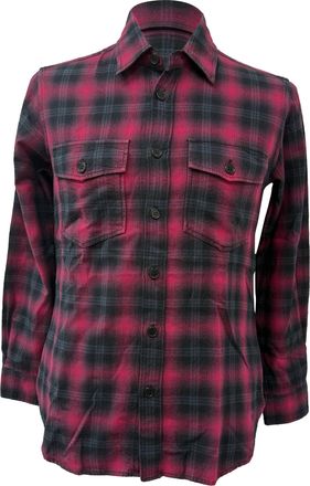 Saint Laurent Pre-owned Mens Plaid Button-Down Flannel Shirt in Red and Black Cotton - Size IT 46 (Mens)