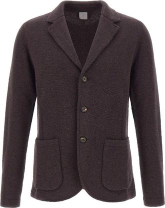 Eleventy Wol-kasjmier Gebreide Blazer - Heren - Blazers - Bruin - M - Wol - Jassen