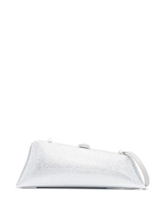 The Attico Silver Long Night Satin Clutch