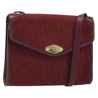 Dior Pre-owned Cross Body Bags, female, Red, Size: ONE SIZE Pre-owned Trotter Canvas Shoulder Bag