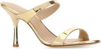 Stuart Weitzman Womens Slide Gold Leather Sandal