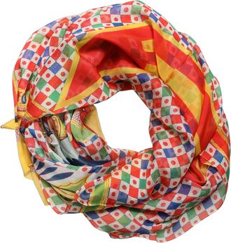 Dolce & Gabbana Multicolor Silk Carretto Print Stole Womens Scarf