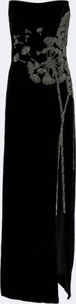 Costarellos Embellished strapless velvet gown