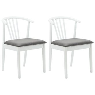 vidaXL Silla De Comedor 2 Pcs Y Gris Madera De Caucho S&oacute;lida Vidaxl