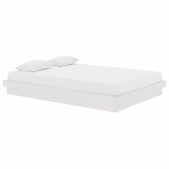 Berkfield Home Beautiful 819908 Bed Frame without Mattress White Solid Wood 140x