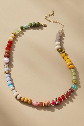 Anthropologie Rainbow Stone Necklace
