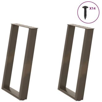 vidaXL Patas Para Mesa De Comedor En Forma De U (2 Unidades, Acero Natural, 50 X 72-73 Cm) Vidaxl
