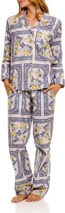The Lazy Poet Emma Linen Pajamas in White at Nordstrom, Size X-Large