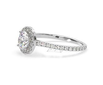 The Diamond Store 2.80ct Reina Lab Diamond Halo Engagement Ring in 18K White Gold F/VS1