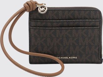 Michael Kors Portacarte Jet Set in cotone spalmato con monogramma MK e chiusura a zip