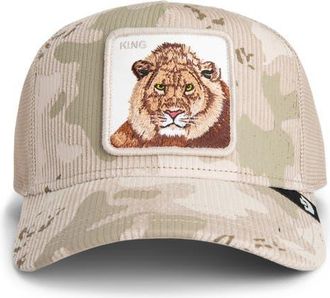 Goorin Brothers King Lion Camo Snapback Trucker Hat in Biscuit at Nordstrom