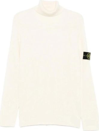 Stone Island RWS Ivory Gebreide Trui - Heren - Coltruien - Beige - XL - Truien & Vesten