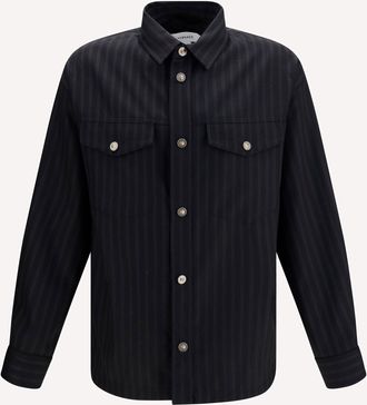 Versace Greca Monogram jacquard wool Shirt Male 48