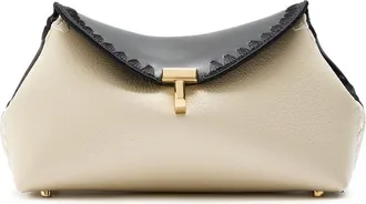 Toteme T-lock Panelled Mini Leather Clutch - Black - One Size