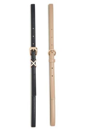 Vince Camuto Assorted Set of 2 Belts in Black Gold at Nordstrom Rack, Size X-Large