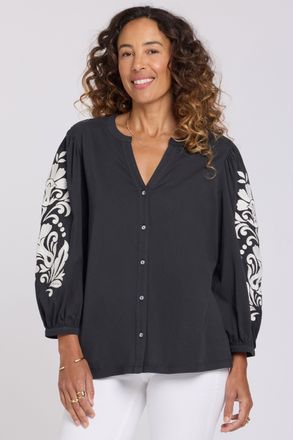 NYDJ Geborduurde Gebreide Blouse