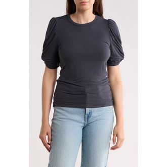 Renee C Solid Scrunched Sleeve Top in Graphite at Nordstrom Rack, Size X-Large