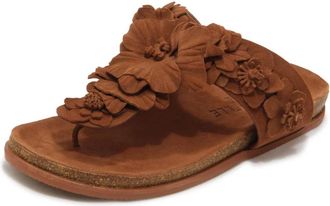 Emanuelle Vee Infradito Fiori Fussbet Sandra - Dames - Slippers - Bruin - 38 EU - Leer - Schoenen