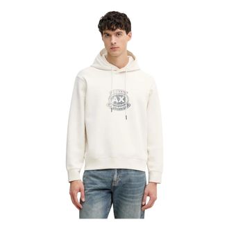 A|X Armani Exchange Hoodies & sweatvesten, Heren, Wit, S, Katoen, Hooded Sweatshirt