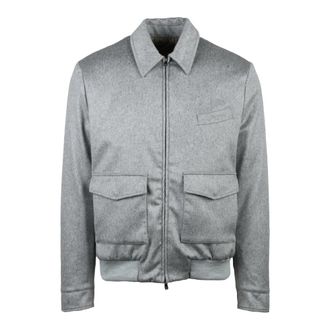 LUIGI BORRELLI NAPOLI Aviator Jacket - Heren - Bomber jackets - Grijs - 3XL - Kasjmier - Jassen