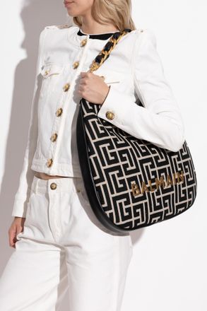 Balmain Shoulder Bag 1945 Soft Large, Womens, Black