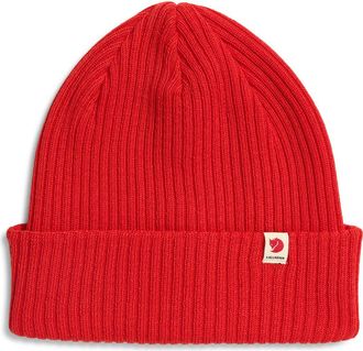Fj&auml;llr&auml;ven Ribbed Performance Beanie in Flame Orange at Nordstrom