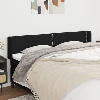 vidaXL Cabecero De Tela Negro 163x16x78/88 Cm Vidaxl